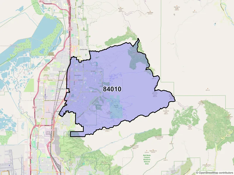 Map of ZIP Code 84010 — Bountiful, UT