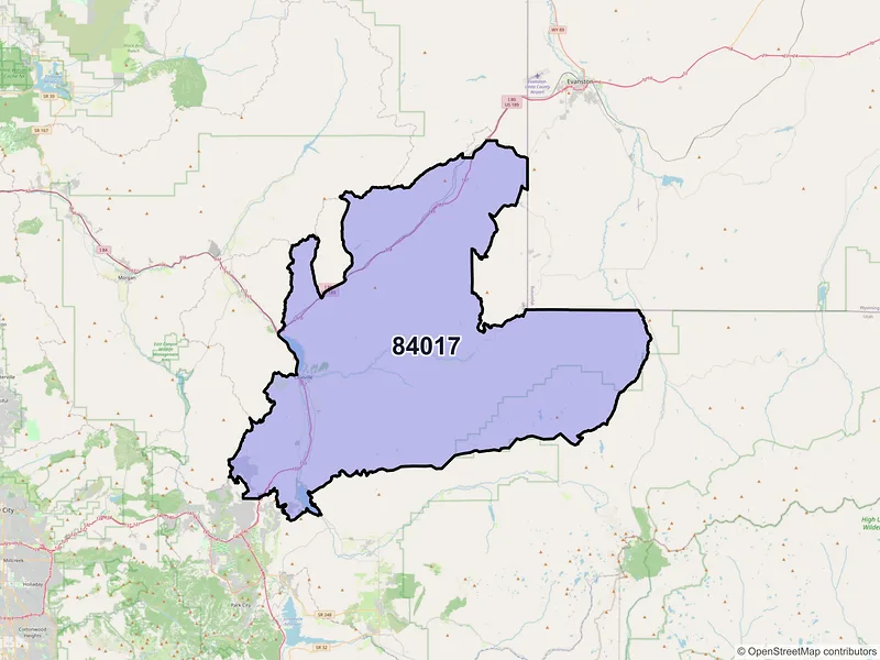 Map of ZIP Code 84017 — Coalville, UT