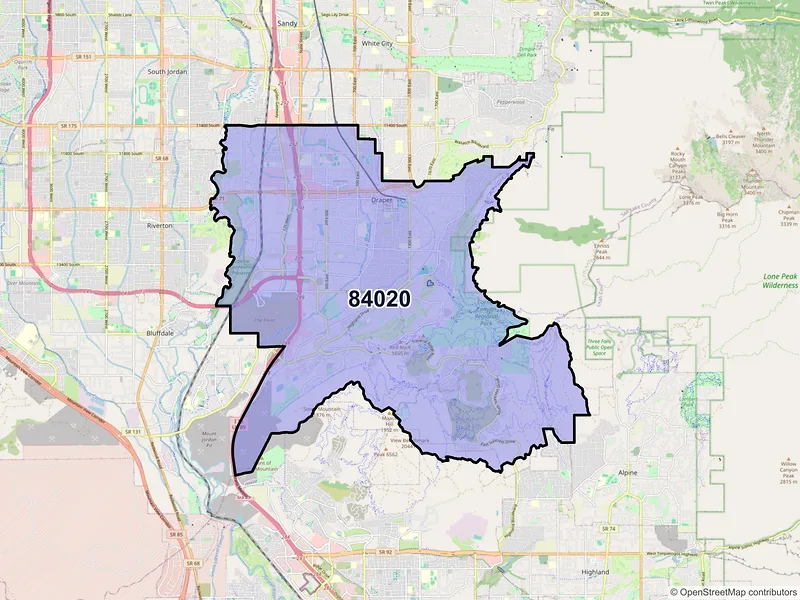 Map of ZIP Code 84020 — Draper, UT