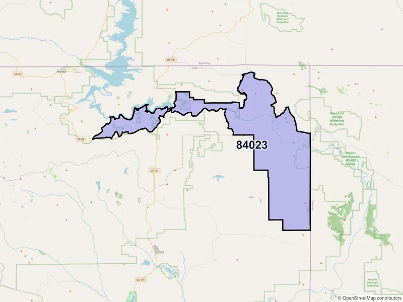 Map of ZIP Code 84023 — Dutch John, UT