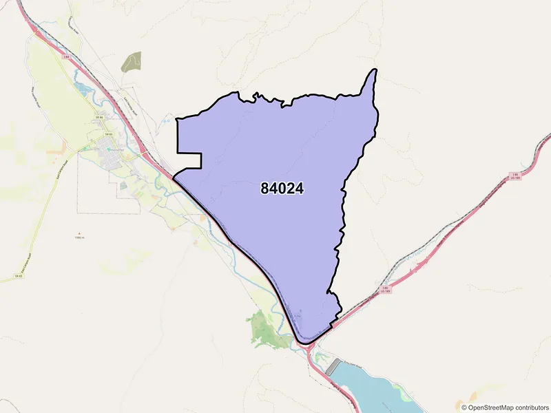 Map of Echo, Utah and ZIP codes