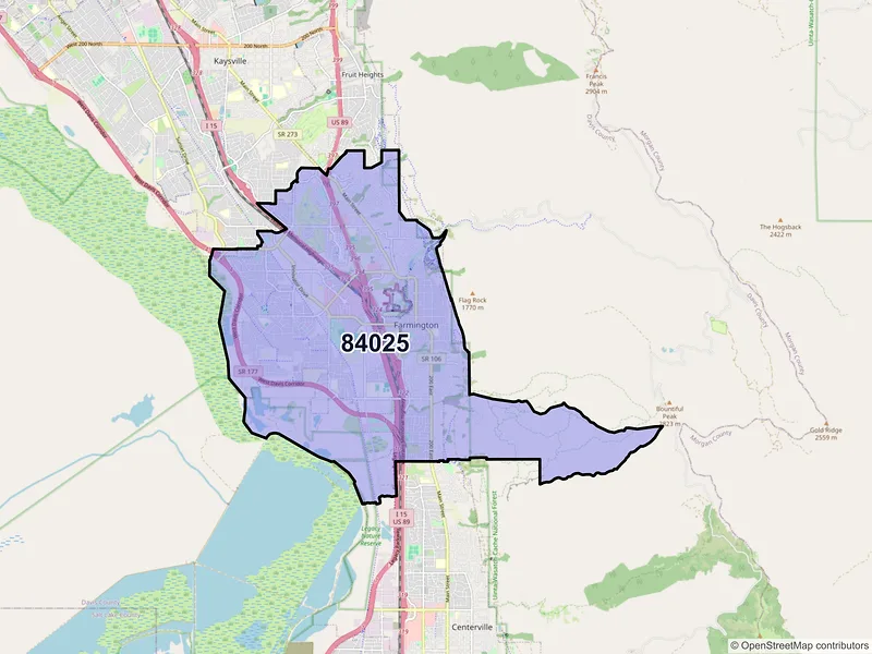 Map of ZIP Code 84025 — Farmington, UT