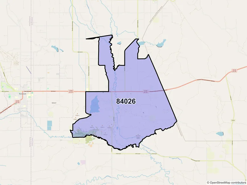 Map of ZIP Code 84026 — Fort Duchesne, UT