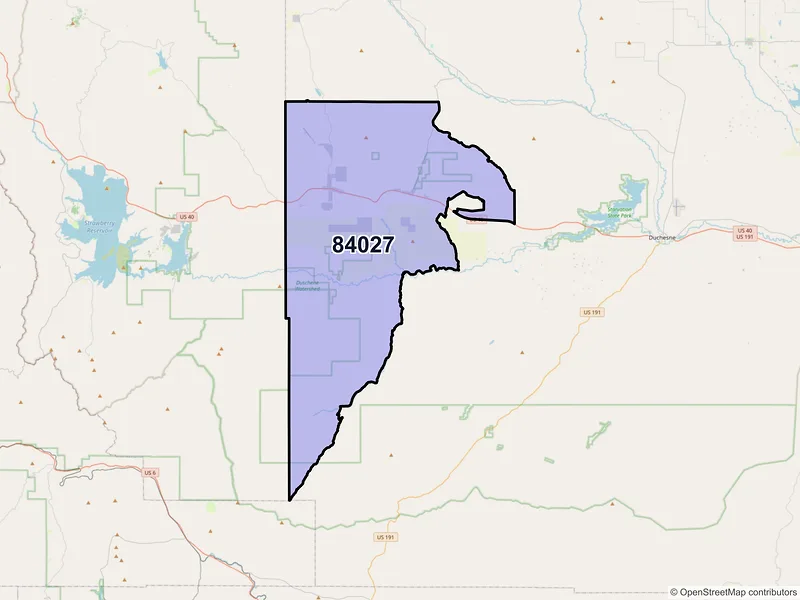 Map of ZIP Code 84027 — Fruitland, UT