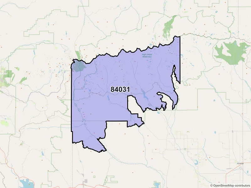 Map of ZIP Code 84031 — Hanna, UT