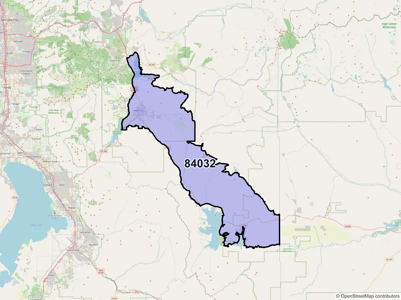 Map of ZIP Code 84032 — Heber City, UT