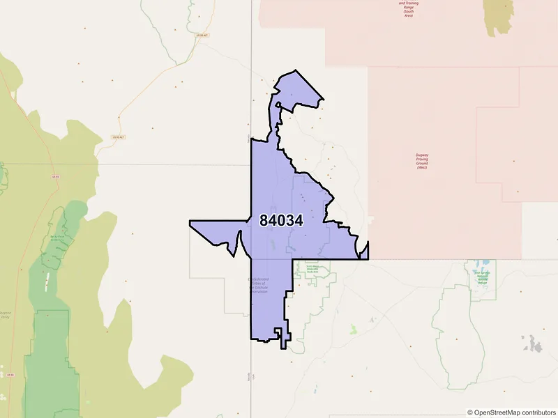 Map of ZIP Code 84034 — Ibapah, UT