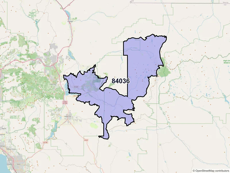 Map of Kamas, Utah and ZIP codes