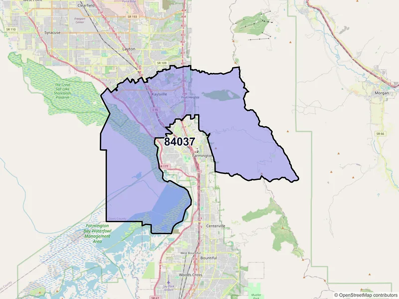 Map of ZIP Code 84037 — Kaysville, UT