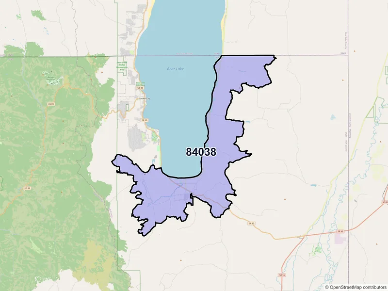 Map of Laketown, Utah and ZIP codes