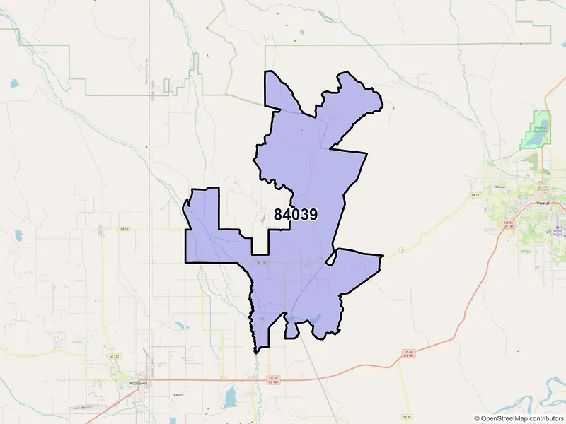 Map of ZIP Code 84039 — Lapoint, UT