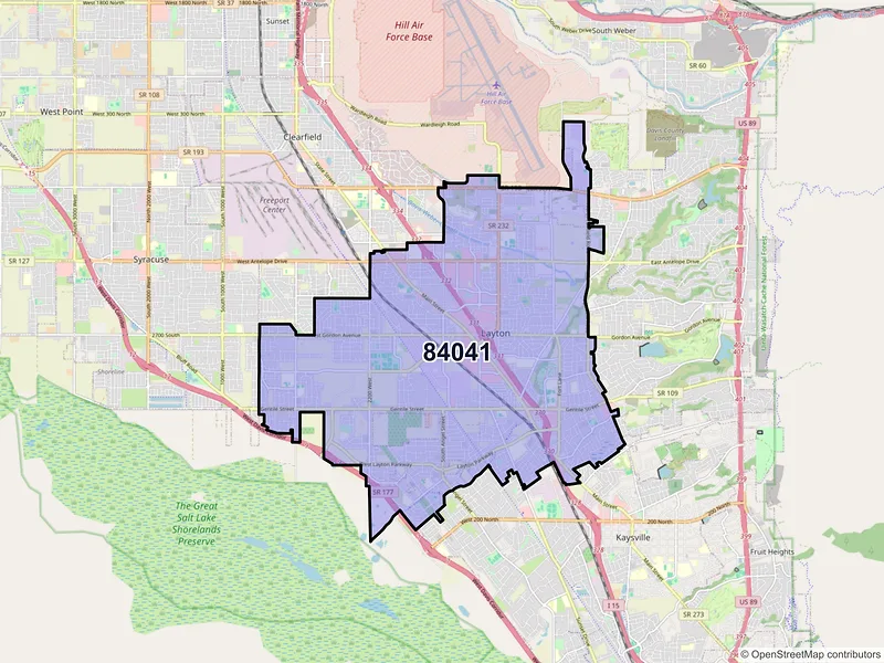Map of ZIP Code 84041 — Layton, UT