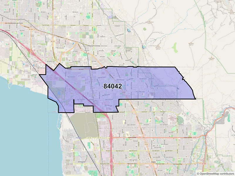 Map of ZIP Code 84042 — Lindon, UT