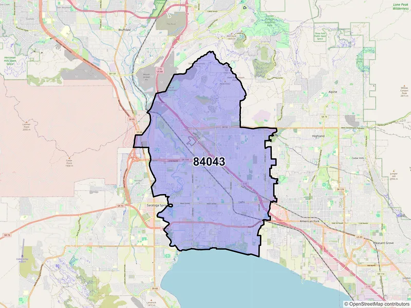 Map of ZIP Code 84043 — Lehi, UT