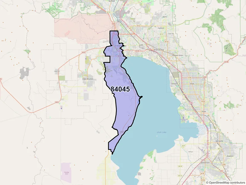 Map of ZIP Code 84045 — Saratoga Springs, UT