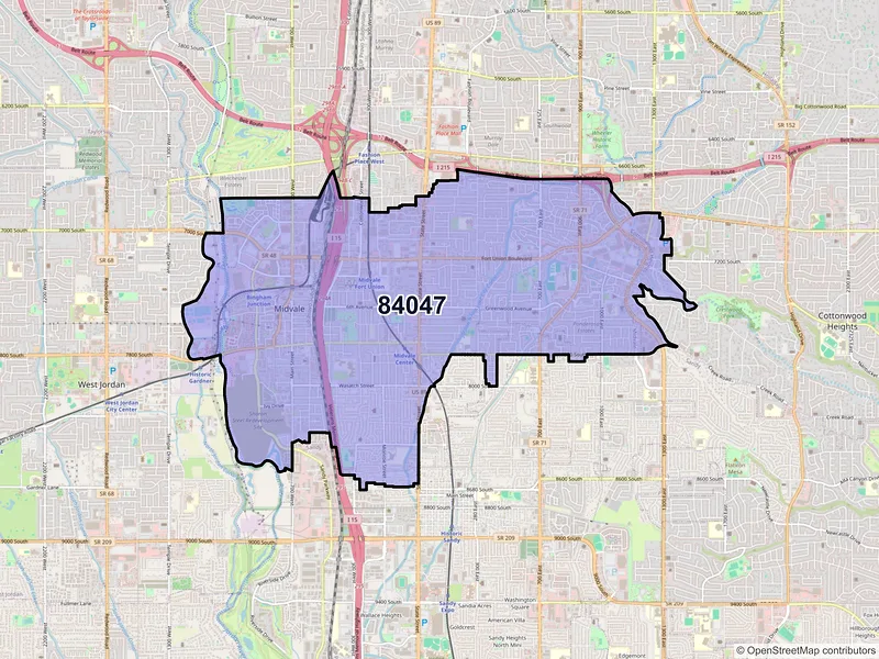Map of ZIP Code 84047 — Midvale, UT
