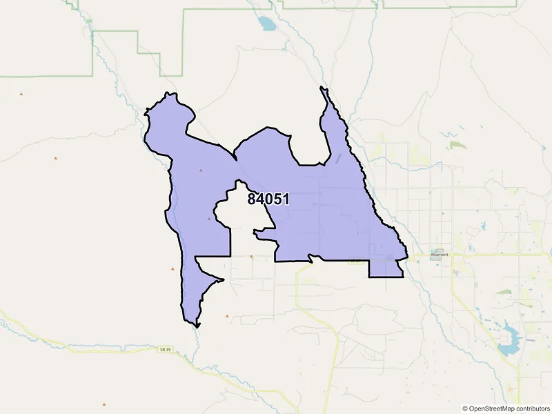 Map of ZIP Code 84051 — Mountain Home, UT