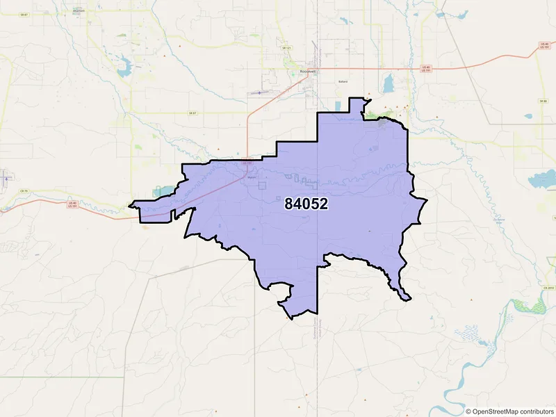 Map of ZIP Code 84052 — Myton, UT