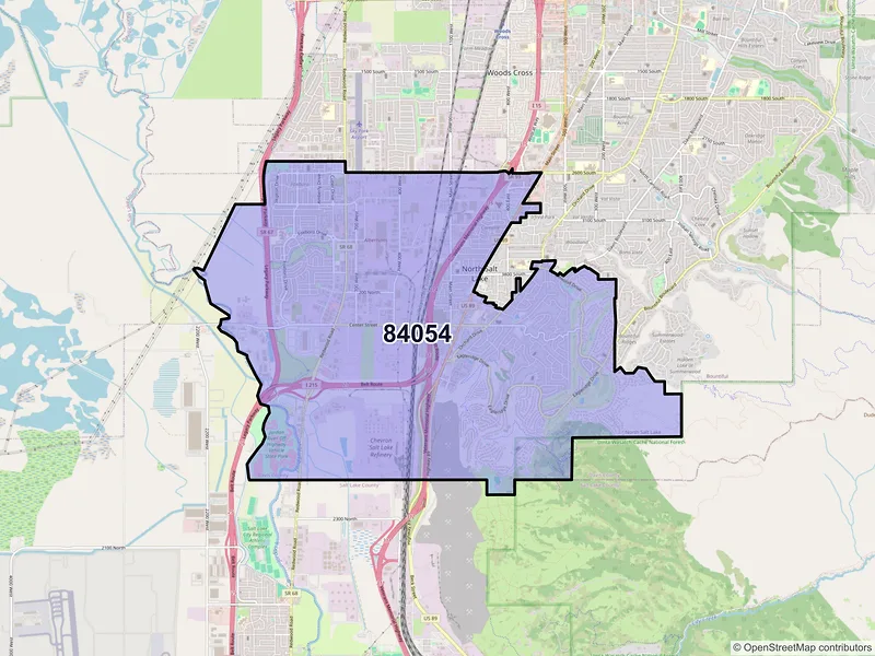 Map of ZIP Code 84054 — North Salt Lake, UT