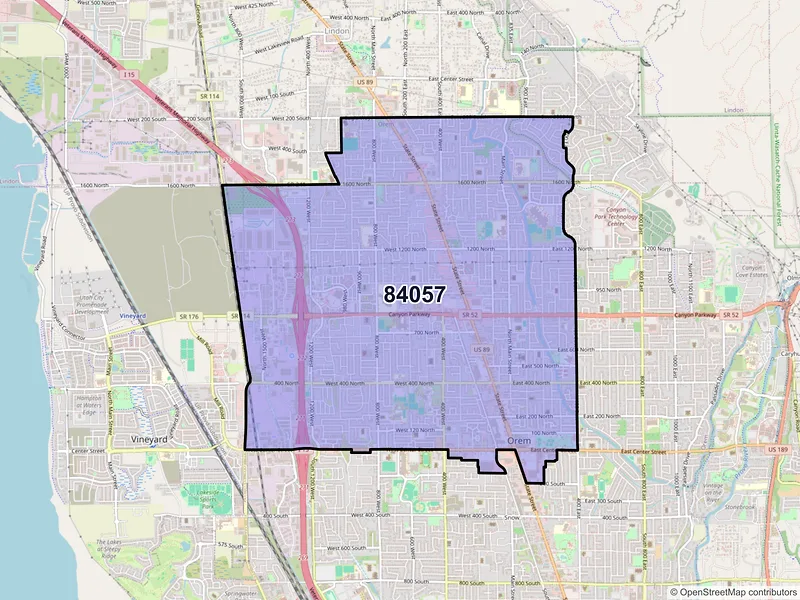 Map of ZIP Code 84057 — Orem, UT