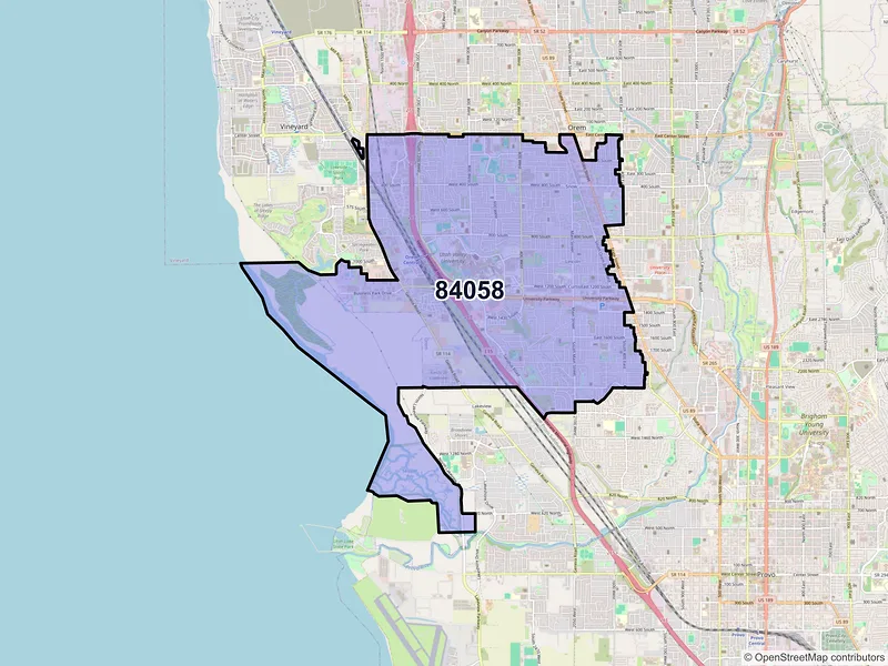 Map of ZIP Code 84058 — Orem, UT