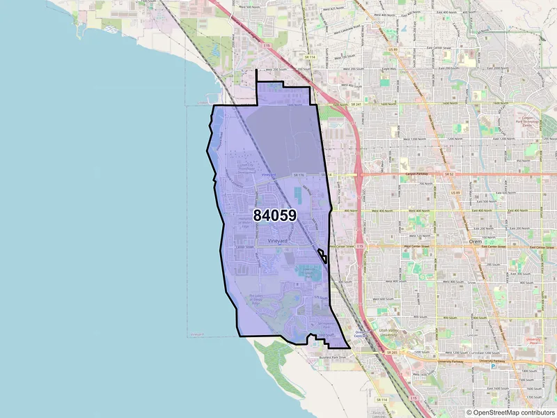 Map of ZIP Code 84059 — Vineyard, UT