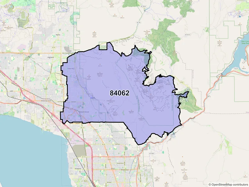 Map of Pleasant Grove, Utah and ZIP codes