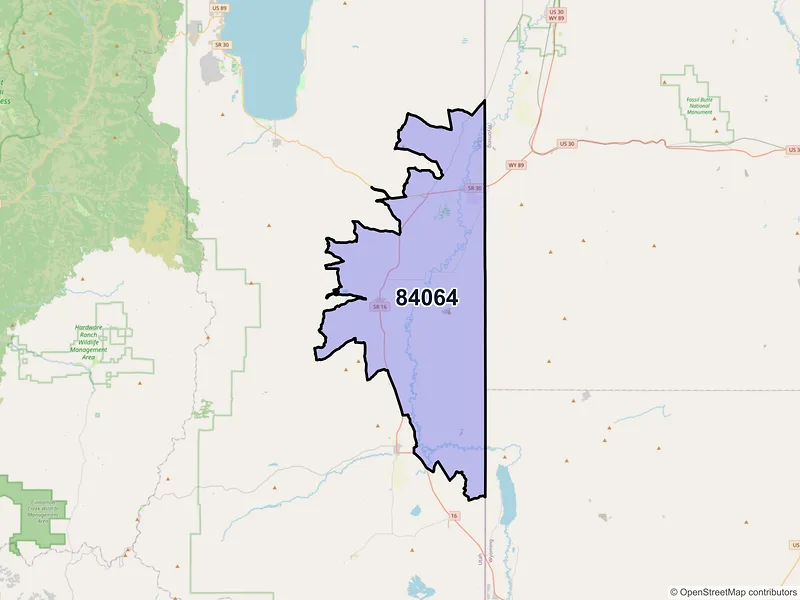 Map of Randolph, Utah and ZIP codes