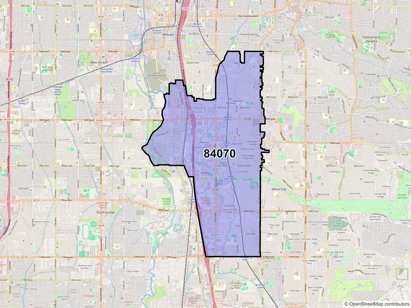 Map of ZIP Code 84070 — Sandy, UT