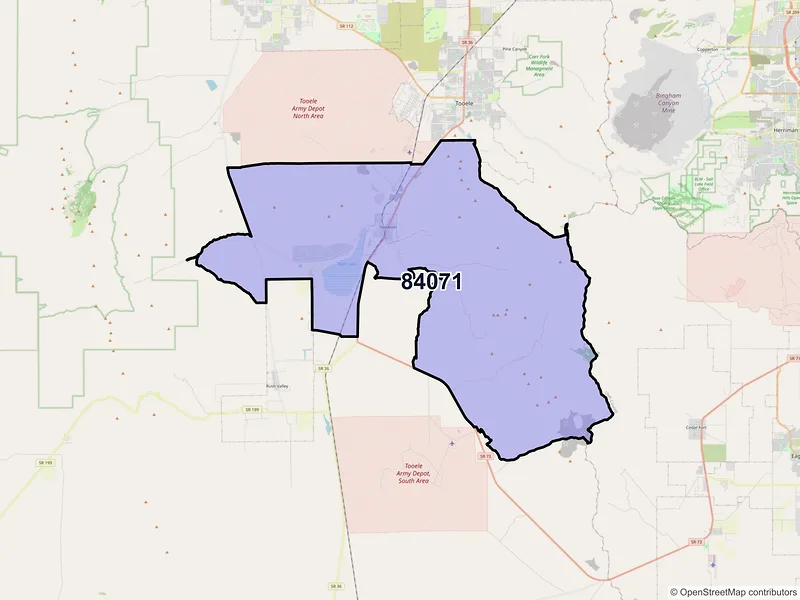 Map of ZIP Code 84071 — Stockton, UT