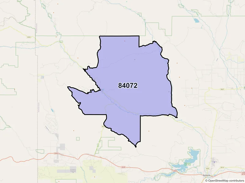 Map of ZIP Code 84072 — Tabiona, UT