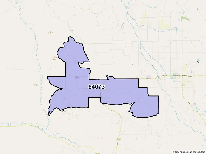 Map of ZIP Code 84073 — Talmage, UT