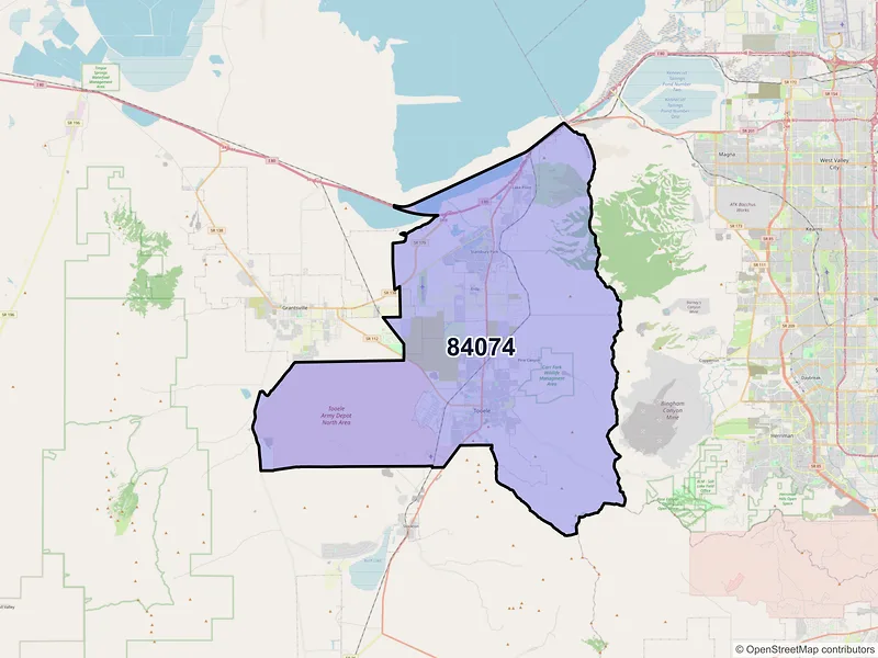 Map of ZIP Code 84074 — Tooele, UT