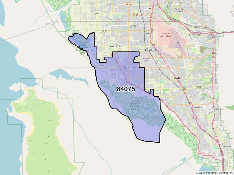 Map of ZIP Code 84075 — Syracuse, UT