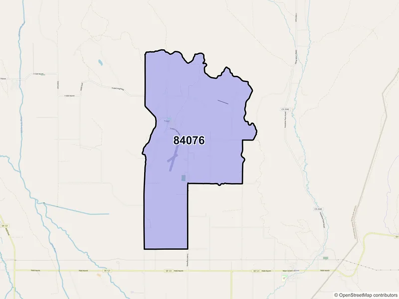 Map of ZIP Code 84076 — Tridell, UT