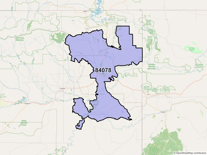 Map of ZIP Code 84078 — Vernal, UT