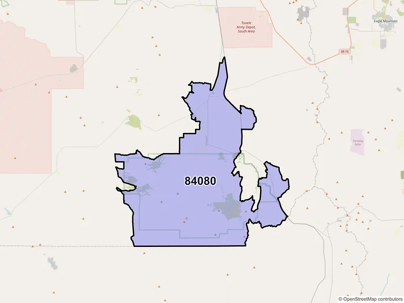 Map of ZIP Code 84080 — Vernon, UT