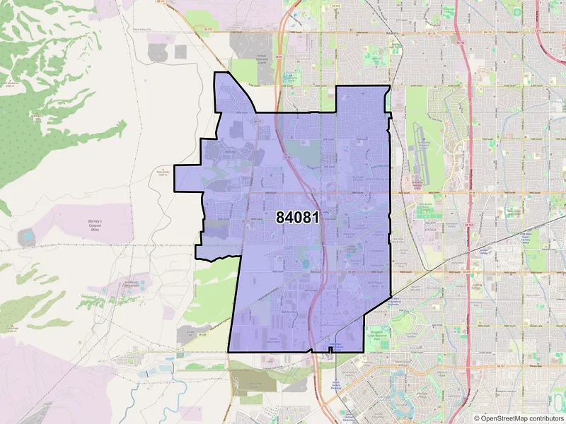 Map of ZIP Code 84081 — West Jordan, UT