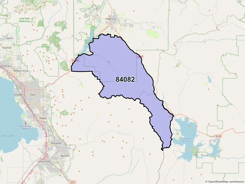 Map of Wallsburg, Utah and ZIP codes