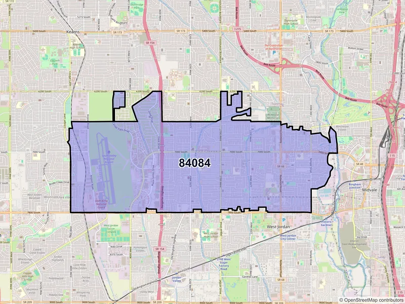 Map of ZIP Code 84084 — West Jordan, UT