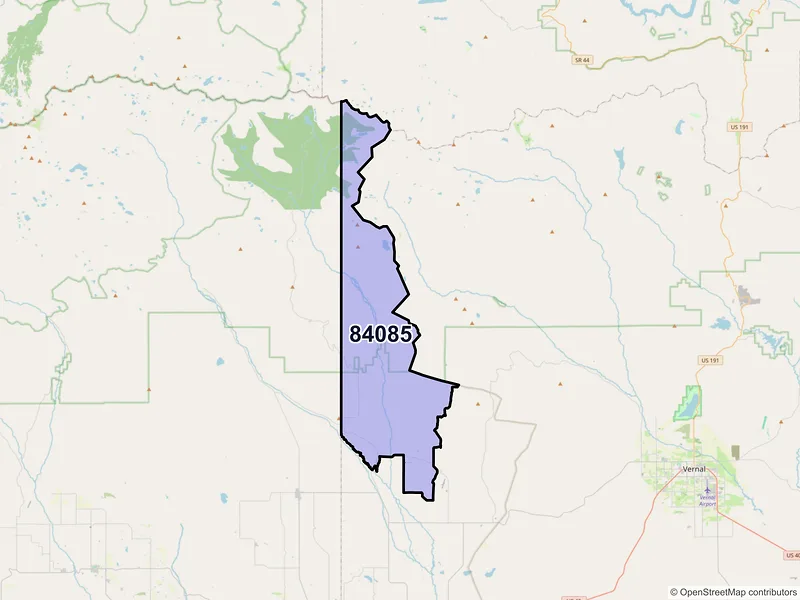Map of ZIP Code 84085 — Whiterocks, UT