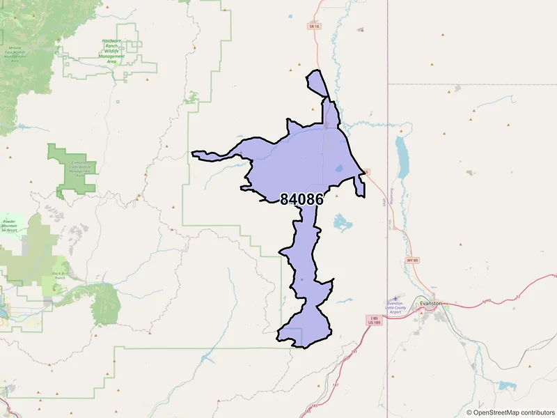 Map of Woodruff, Utah and ZIP codes