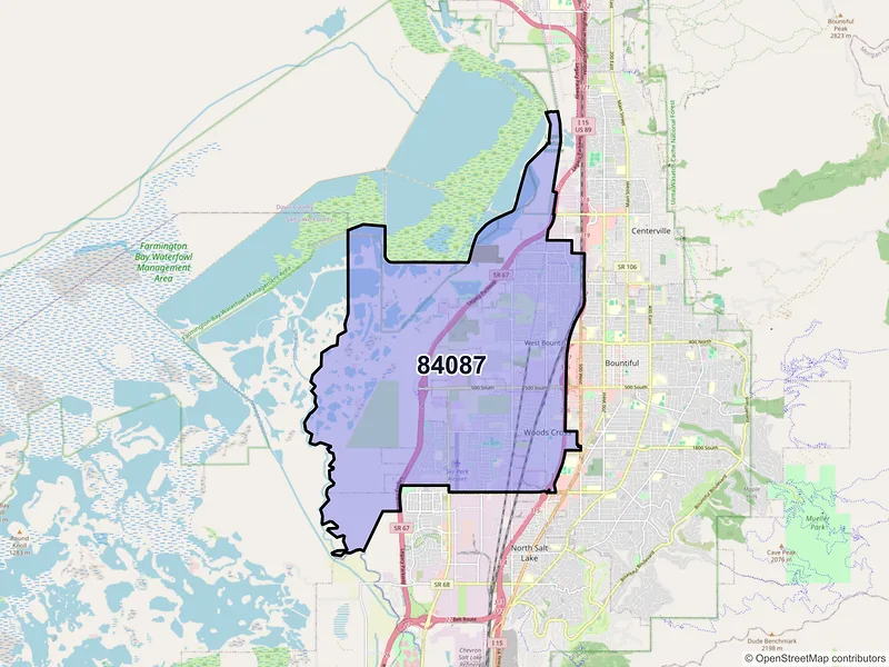 Map of ZIP Code 84087 — Woods Cross, UT