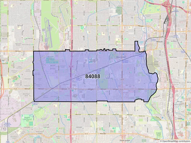 Map of ZIP Code 84088 — West Jordan, UT