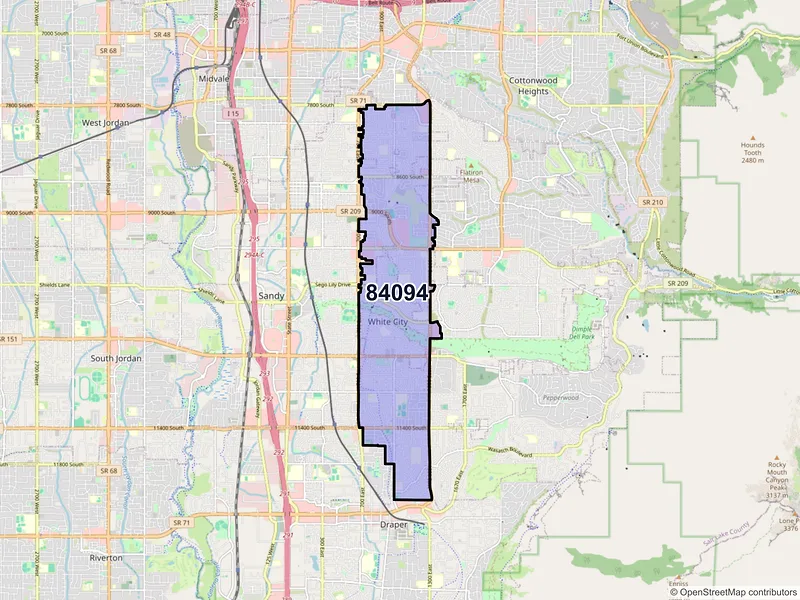 Map of ZIP Code 84094 — Sandy, UT
