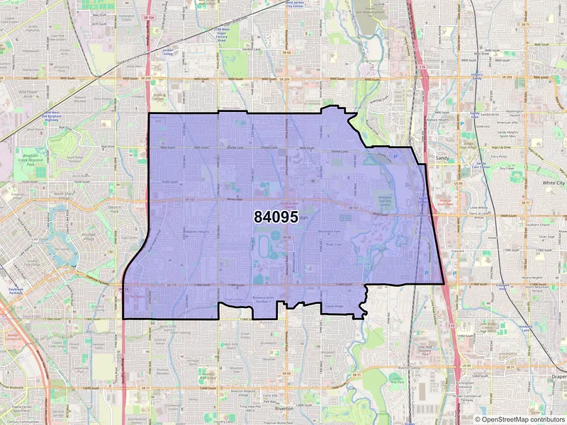 Map of ZIP Code 84095 — South Jordan, UT