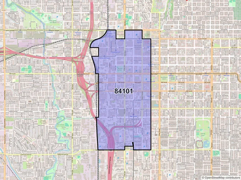 Map of ZIP Code 84101 — Salt Lake City, UT