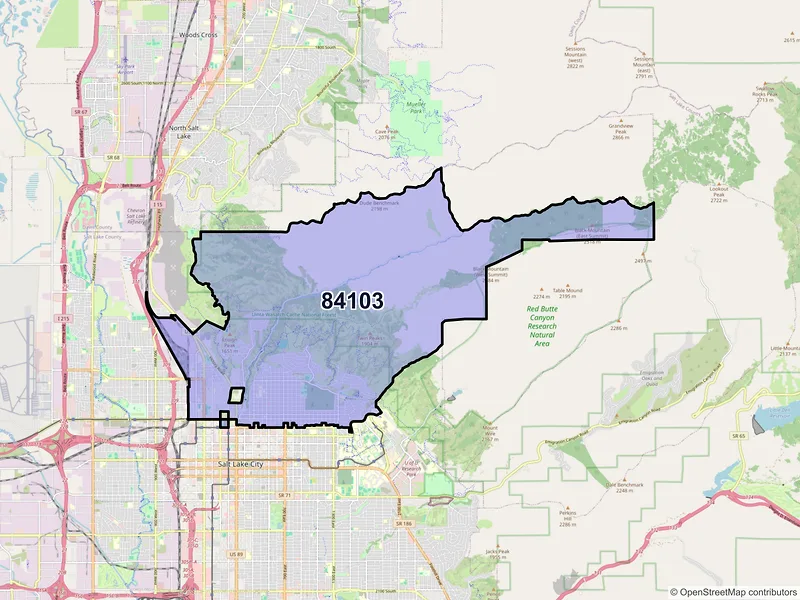 Map of ZIP Code 84103 — Salt Lake City, UT