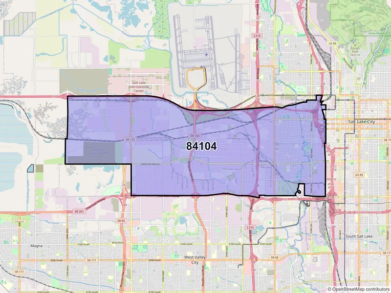 Map of ZIP Code 84104 — Salt Lake City, UT