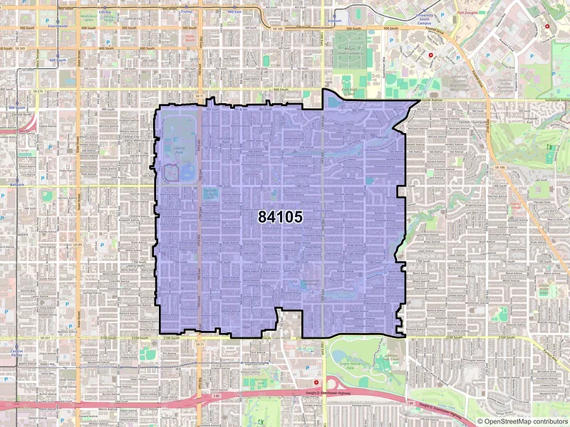 Map of ZIP Code 84105 — Salt Lake City, UT